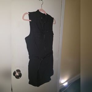 Guess Black Zip-Front Romper